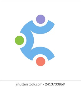 abstract shape three people circle concept