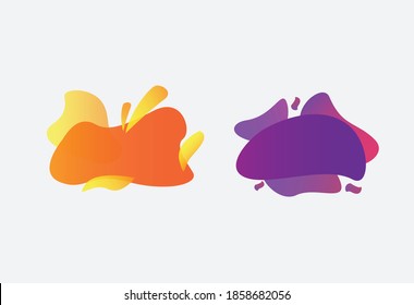 Abstract Shape Trendy Design Vector. Dynamic geometric banner, cover element set, isolated on white. Trendy minimal colorful website, branding, poster background, web, print.