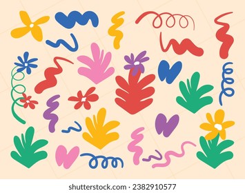 abstract shape vector hand drawn set