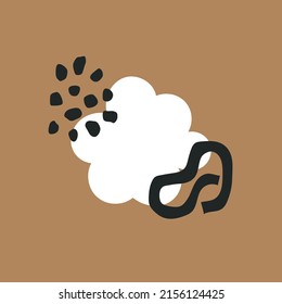 Abstract shape vector illustration in boho style. Earth tones in greeting card. Art design for poster, print, cover, wallpaper, card. 