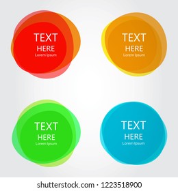 Abstract shape vector set isolated on gray background. Collection of round trendy banners for web site, label, poster, backdrop and sale sticker. Modern business design, vector illustration