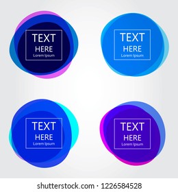 Abstract shape vector set isolated on gray background. Collection of round trendy banners for web site, label, poster, backdrop and sale sticker. Modern business design, vector illustration