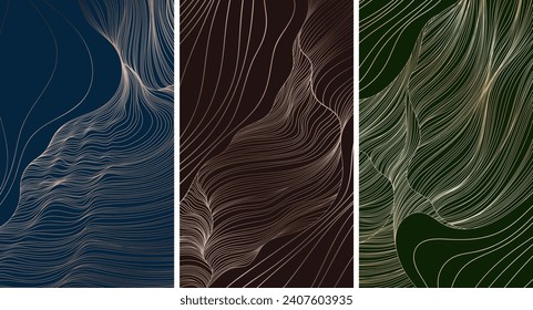 Abstract shape wallpaper. Hand drawn line illustration background. Ink painting style composition for decoration.