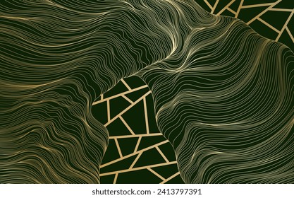 Abstract shape wallpaper. Hand drawn line illustration background. Ink painting style composition for decoration.