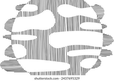 Abstract shape wallpaper. Hand drawn line illustration background. Ink painting style composition for decoration.