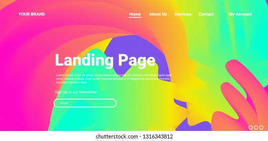 Abstract shape wave 3d Colorful Gradient Backgorund. Vector Landing Page. Web Design. 