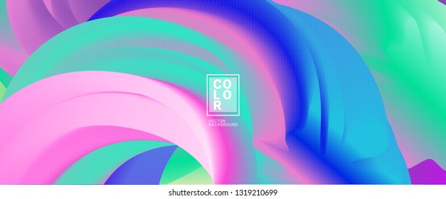 Abstract shape wave 3d Colorful Gradient Background. Vector