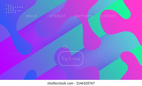 Abstract Shape. Wave Dynamic Cover. Liquid Poster. Purple Hipster Background. Rainbow Concept. Spectrum Backdrop. Art Landing Page. Memphis Frame. Violet Abstract Shape
