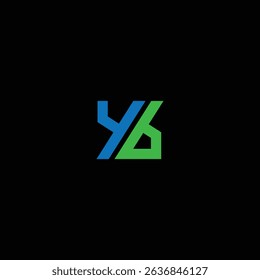 Abstract shape YB minimal Logo design element.