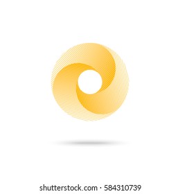 Abstract shape, yellow 3d torus, eps10 vector illustration