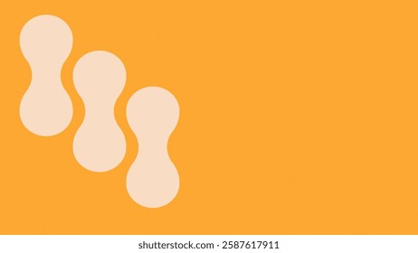 Abstract shape yellow beige desktop wallpaper vector. Beige cream shape on orange background. Abstract shape yellow beige cream desktop wallpaper background vector