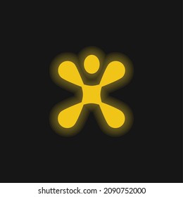 Resumen Forma Icono de neón brillante amarillo