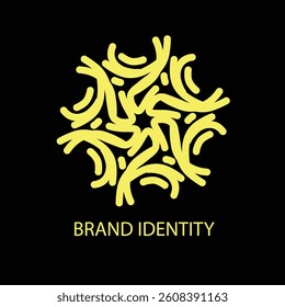 abstract shape yellow gold logo design