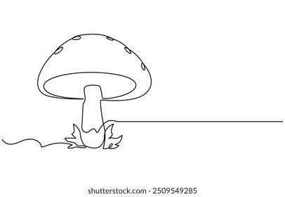 Abstract shaped bell mushroom. single line bell mushroom icon, Magic mushrooms illustration. One line hand drawn mushroom outline vector illustration, One line hand drawn mushroom outline vector