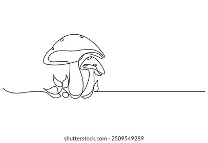 Abstract shaped bell mushroom. single line bell mushroom icon, Magic mushrooms illustration. One line hand drawn mushroom outline vector illustration, One line hand drawn mushroom outline vector