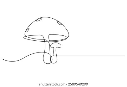 Abstract shaped bell mushroom. single line bell mushroom icon, Magic mushrooms illustration. One line hand drawn mushroom outline vector illustration, One line hand drawn mushroom outline vector