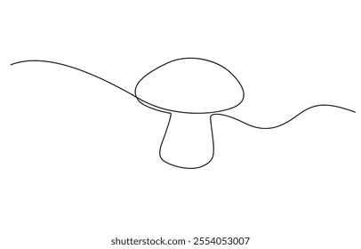 Abstract shaped bell mushroom. single line bell mushroom icon, Magic mushrooms illustration.