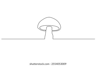 Abstract shaped bell mushroom. single line bell mushroom icon, Magic mushrooms illustration.