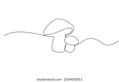 Abstract shaped bell mushroom. single line bell mushroom icon, Magic mushrooms illustration.