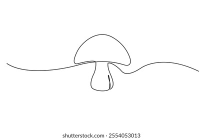 Abstract shaped bell mushroom. single line bell mushroom icon, Magic mushrooms illustration.