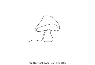 Abstract shaped bell mushroom. single line bell mushroom icon, Magic mushrooms illustration.