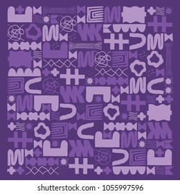 abstract shaped pattern over purple background