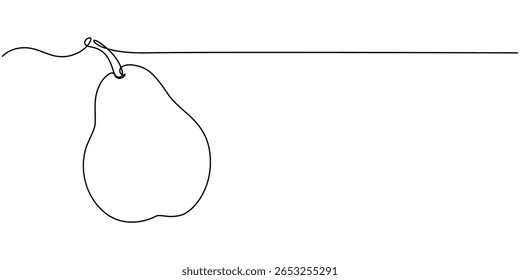 Abstract shaped pear. single line pear icon, Pear minimal vector line illustration. Single lineart drawing illustration, A single line drawing of an pear. Continuous line thanksgiving icon in color