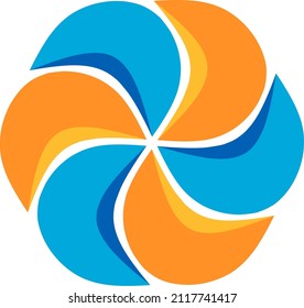 abstract shaped vector design with multiple color combinations