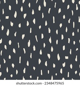 Abstract shapeless spots form a seamless pattern for contemporary textiles, decorative wrapping paper. White and black. Vector.