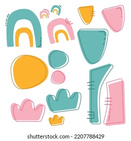 Abstract shapes art with 3 colors. Abstract background illustration.