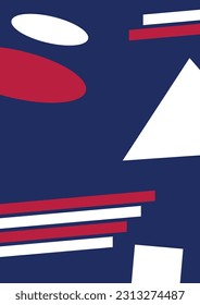fondo de formas abstractas, diseño artístico blanco, rojo, azul. patrón geométrico, plantilla de portada, afiche, tarjeta de saludo, volante, medios sociales, banner.