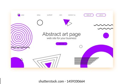 Abstract shapes background, banner for presentation, landing page, web site. Purple and black color poster with text space, abstract futuristic shapes