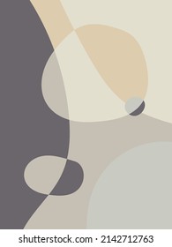 Abstract shapes background. Circles and lines in pastel colors. Minimalist illustration in Scandinavian style.