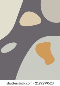 Abstract shapes background. Circles and lines in pastel colors. Minimalist illustration in Scandinavian style.