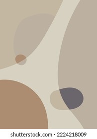 Abstract shapes background. Circles and lines in pastel colors. Minimalist illustration in Scandinavian style.