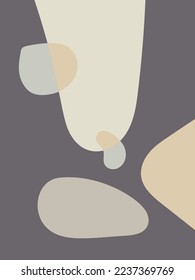 Abstract shapes background. Circles and lines in pastel colors. Minimalist illustration in Scandinavian style.