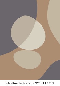 Abstract shapes background. Circles and lines in pastel colors. Minimalist illustration in Scandinavian style.