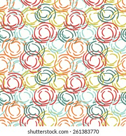 Abstract shapes background. Colorful seamless pattern with round shapes. For your design, textile, fabric, wrapping paper.