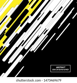 Abstract shapes background design. Trendy shapes with color black and yelow background.