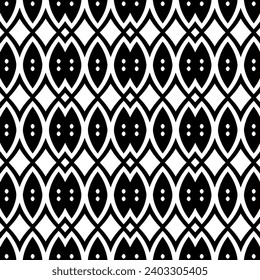 Abstract Shapes. Abstract Background Design. Vector Seamless Black and White Pattern.Simple repeat pattern design.