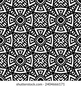 Abstract Shapes. Abstract Background Design. Vector Seamless Black and White Pattern.Simple repeat pattern design.