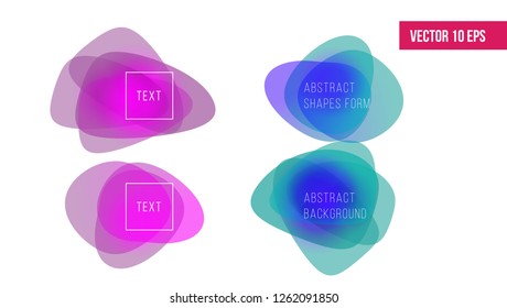Abstract shapes background. Fluid organic colorful shapes. Abstract shapes form. Paper style. Blue and green, orange, ultraviolet and purple papers. Stock vector.

