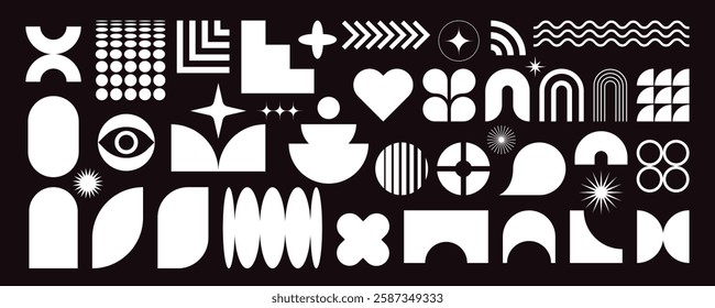 Abstract shapes for background. Geometric element, icon, symbol of retro design. Minimalist style, y2k. Brutal contemporary vector illustration
