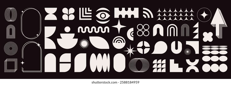 Abstract shapes for background. Geometric element, icon, symbol of retro design. Minimalist style, y2k. Brutal contemporary vector illustration
