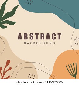 Abstract shapes background. Hand drawn various geometric objects and doodle elements. Vector illustration in trendy boho style.