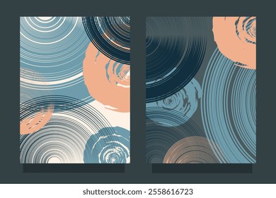 Abstract shapes background template cards posters front and back in vector