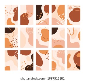 Abstract shapes background. Vector set with hand drawn shapes textures and doodle objects.Dynamic shapes. Contemporary modern trendy illustrations for poster design, flyers, banners, web.Pastel colors