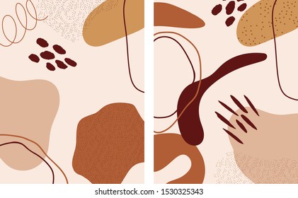 Abstract Shapes Background in Warm Color Palette. Perfect for branding,packaging, art prints, and other templates  