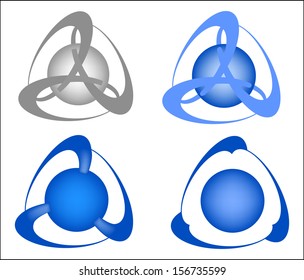 Abstract shapes from balloons gray and blue.