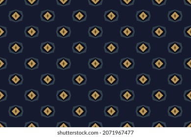 Abstract shapes basic motif simple silhouettes pattern classic geometric background. Modern fabric design textile swatch ladies dress, man shirt all over print block. Blue yellow retro colors palette.